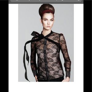 Red Valentino black lace blouse